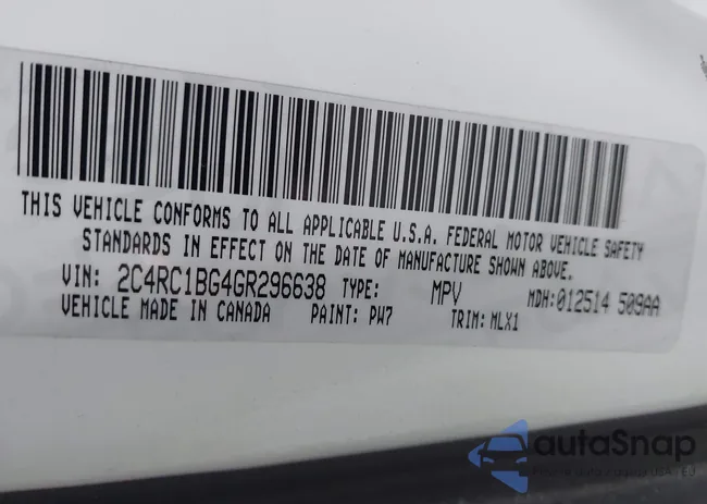 2C4RC1BG4GR296638: 43721753