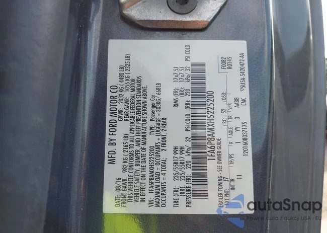 1FA6P8AMXH5225200: 43721837