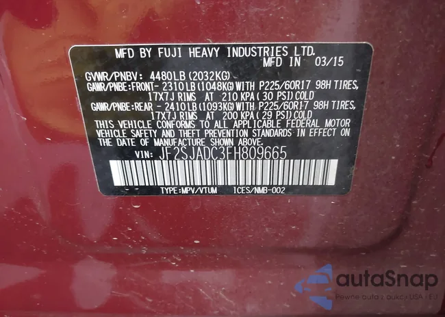JF2SJADC3FH809665: 43721956