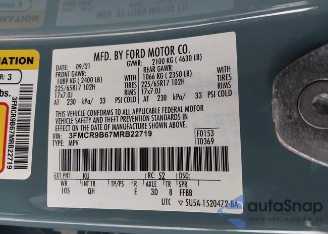 3FMCR9B67MRB22719: 43721999