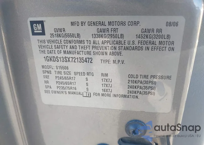 1GKDS13SX72135472: 43723252