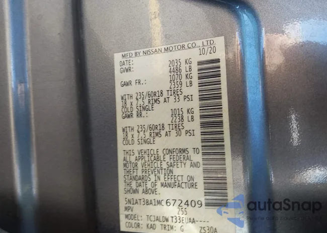 5N1AT3BA1MC672409: 43723274