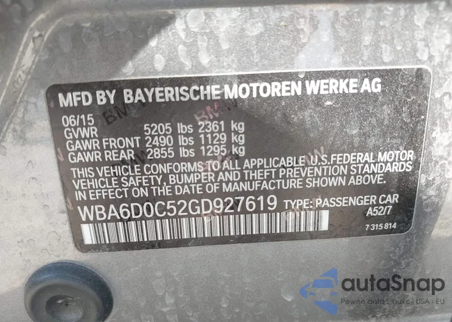 WBA6D0C52GD927619: 43723390