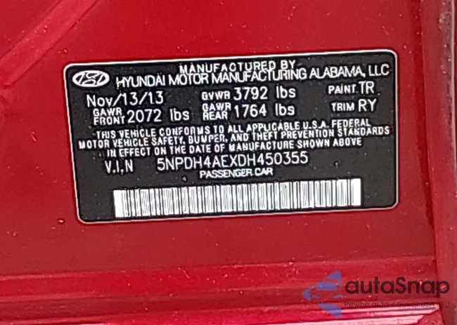 5NPDH4AEXDH450355: 43723501