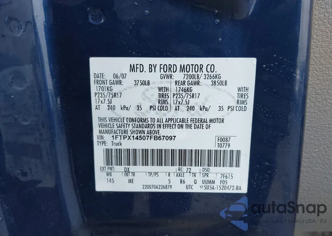 1FTPX14507FB67097: 43723534