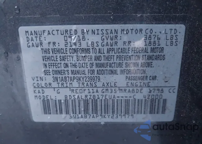 3N1AB7AP9KY239979: 43722665