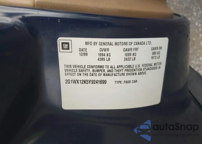 2G1WX12K5Y9241699: 43722697