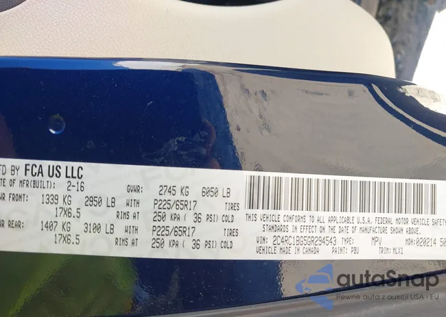 2C4RC1BG5GR294543: 43722704