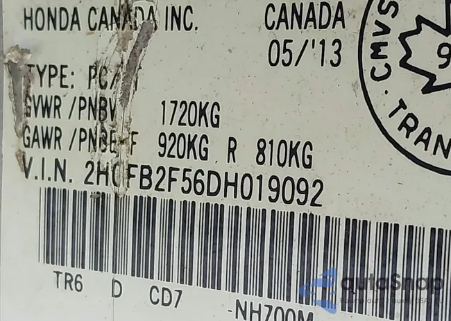 2HGFB2F56DH019092: 43724291