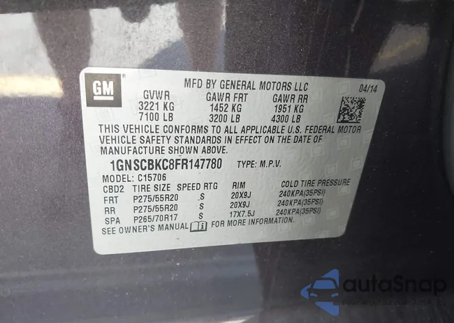 1GNSCBKC8FR147780: 43724324