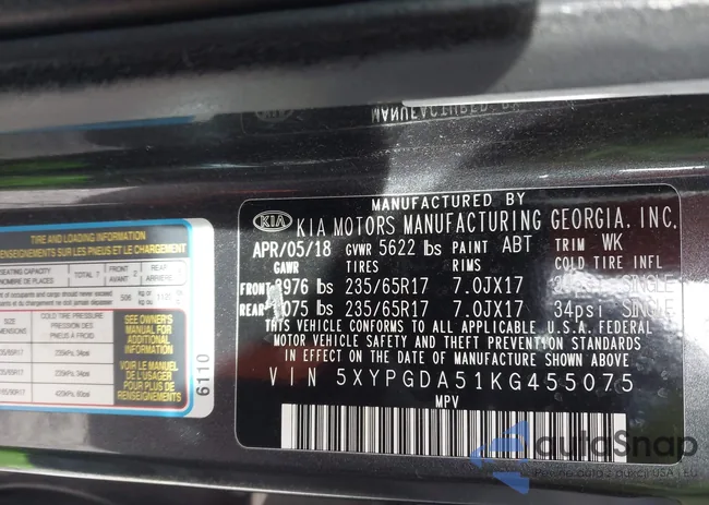 5XYPGDA51KG455075: 43724434
