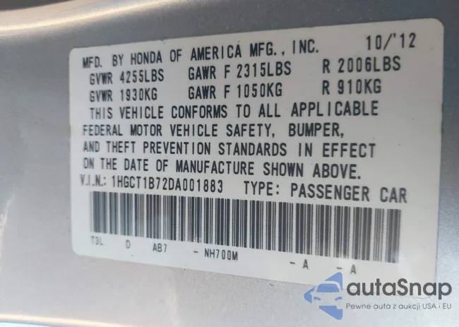 1HGCT1B72DA001883: 43723664