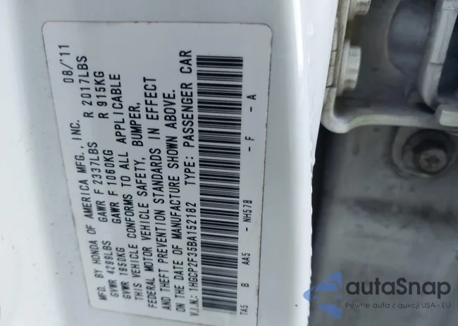 1HGCP2F35BA152182: 43723732