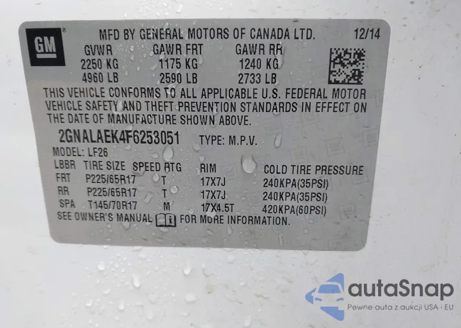 2GNALAEK4F6253051: 43723764