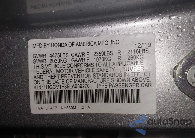 1HGCV1F35LA039270: 43723847