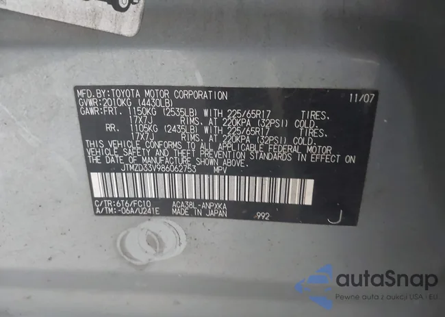 JTMZD33V986062753: 43724007