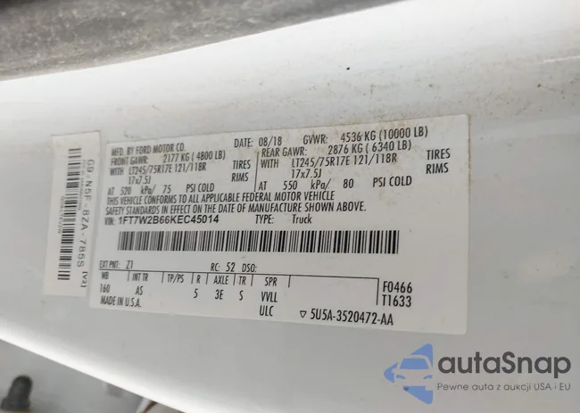 1FT7W2B66KEC45014: 43725120