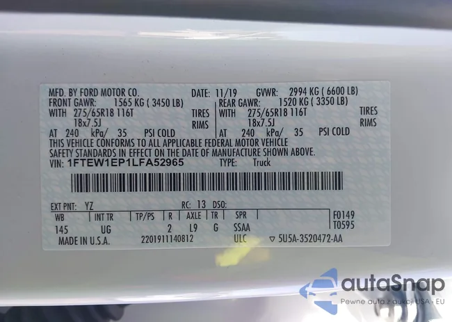 1FTEW1EP1LFA52965: 43725258