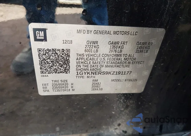 1GYKNERS9KZ191177: 43725360