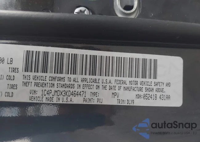 1C4PJMDX3KD464471: 43725367