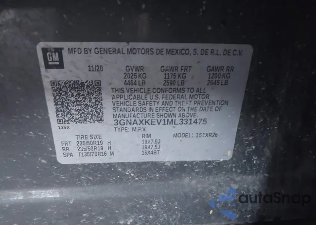 3GNAXKEV1ML331475: 43725423