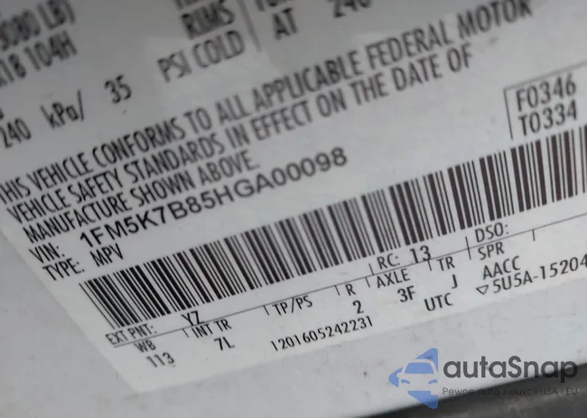 1FM5K7B85HGA00098: 43725558