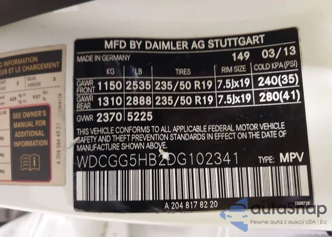 WDCGG5HB2DG102341: 43724721