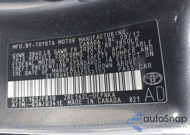 2T1BU4EE0DC950153: 43724992