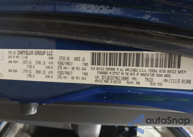 3D7JB1EK7AG118905: 43726281