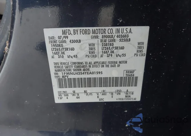 1FMNU43S4YEA01595: 43726290