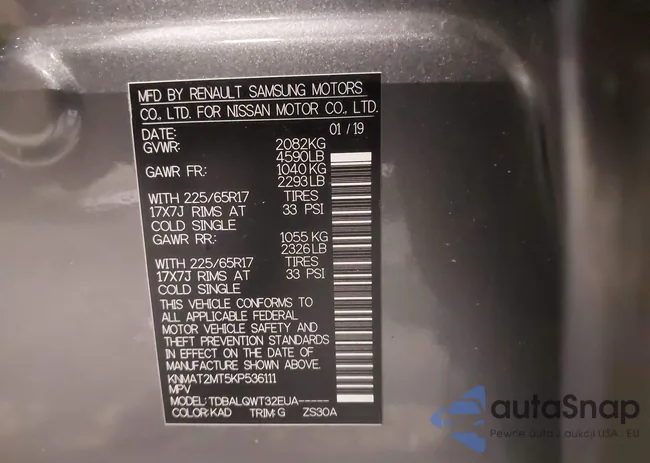 KNMAT2MT5KP536111: 43726302