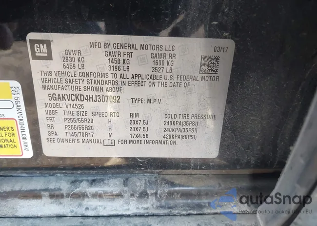 5GAKVCKD4HJ307092: 43726308