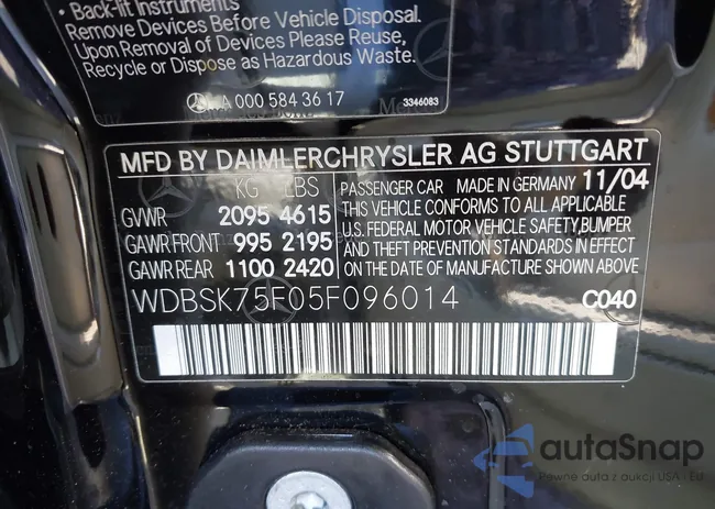 WDBSK75F05F096014: 43726309