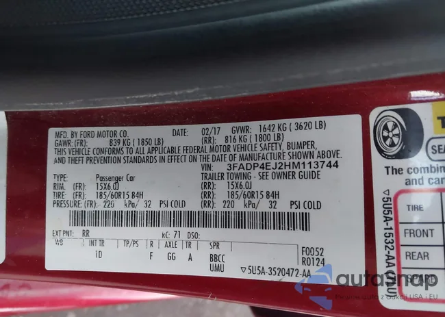 3FADP4EJ2HM113744: 43726332