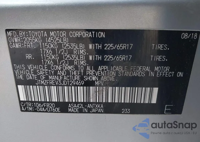 JTMZFREV3JD129469: 43726420