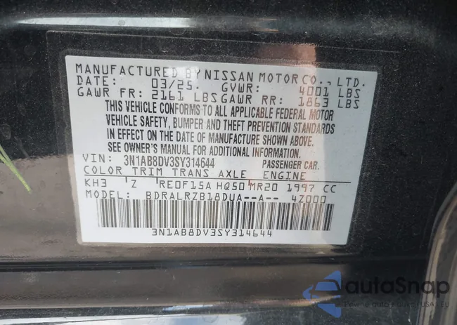 3N1AB8DV3SY314644: 43726433