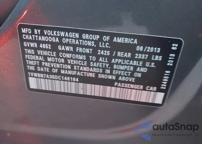 1VWBN7A35DC146164: 43725736