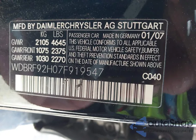 WDBRF92H07F919547: 43725744