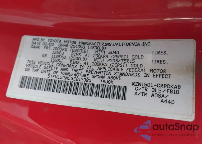 5TEVL52N53Z212920: 43725778