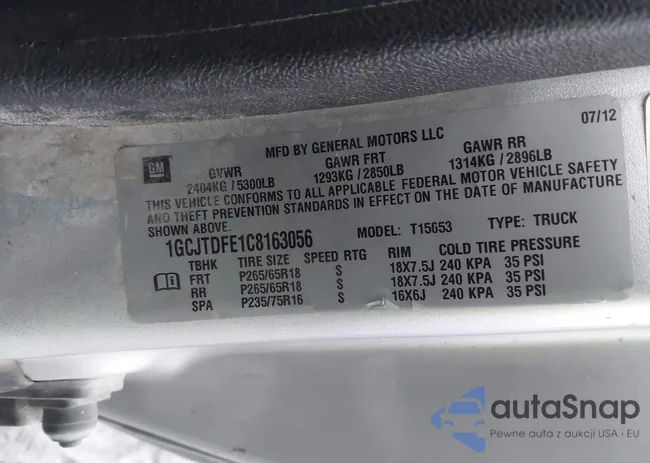 1GCJTDFE1C8163056: 43725811