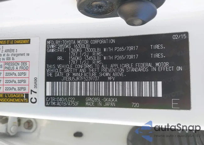 JTEBU5JR7F5239737: 43725834