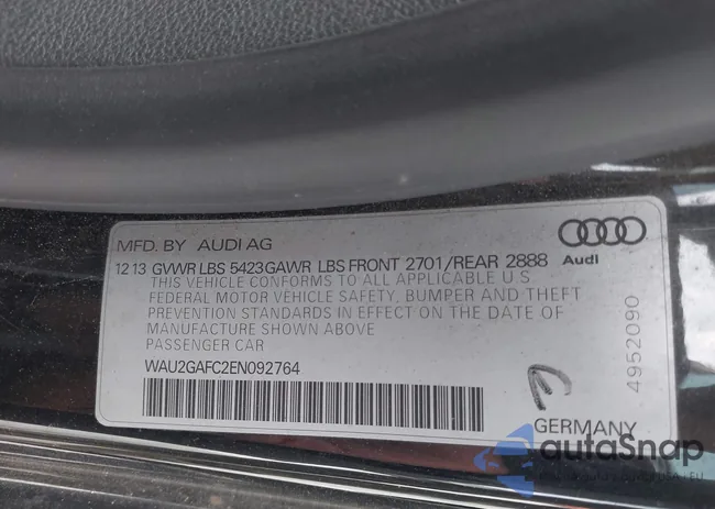 WAU2GAFC2EN092764: 43725875