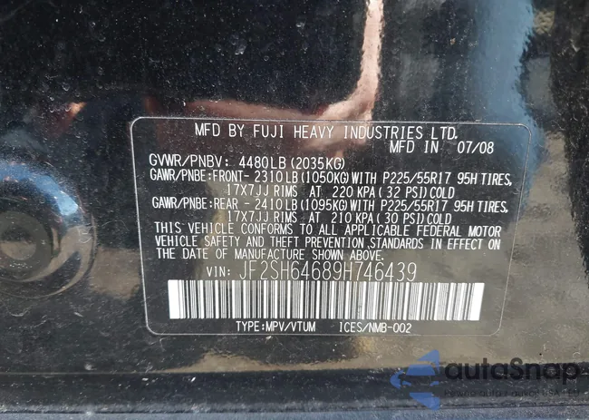 JF2SH64689H746439: 43727040