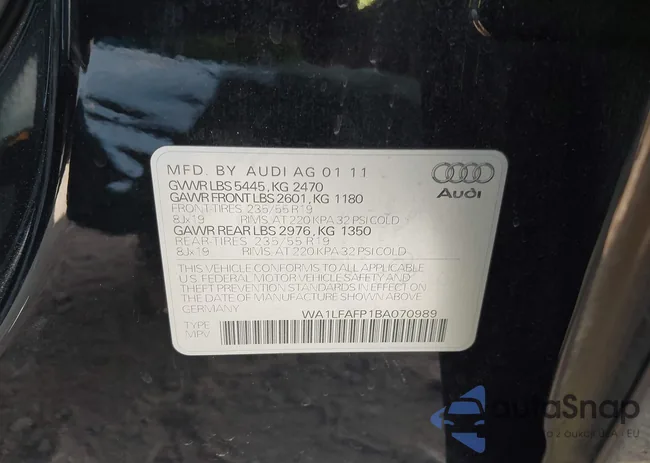 WA1LFAFP1BA070989: 43727088