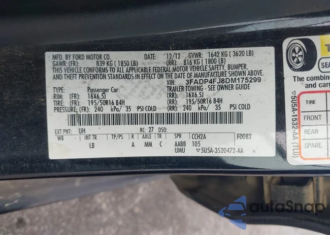 3FADP4FJ8DM175299: 43727180