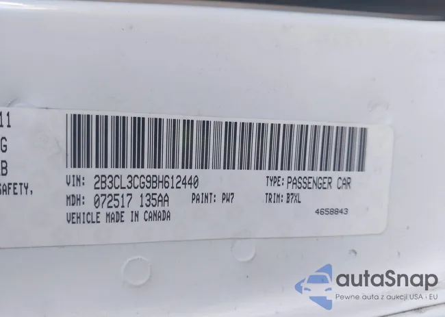 2B3CL3CG9BH612440: 43727257