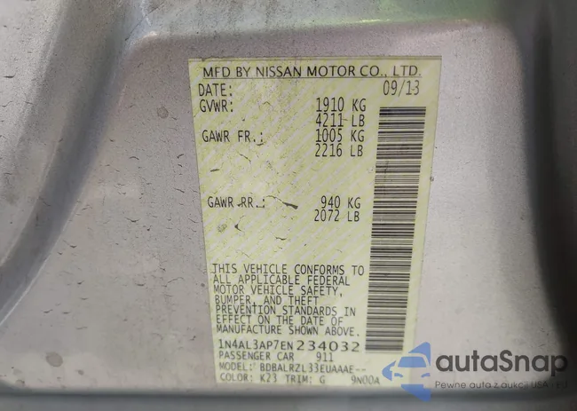 1N4AL3AP7EN234032: 43726665