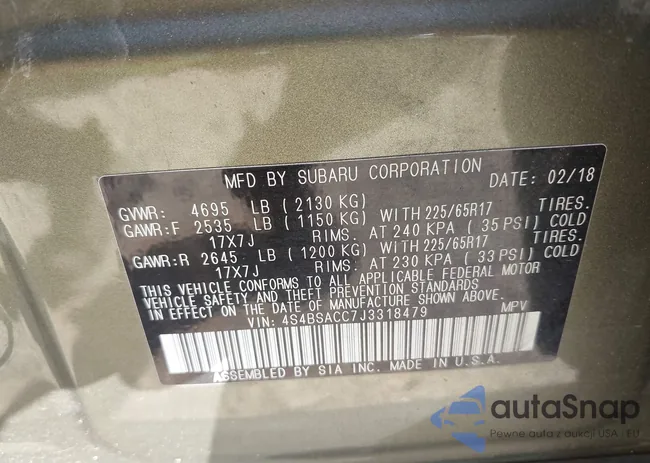 4S4BSACC7J3318479: 43726681