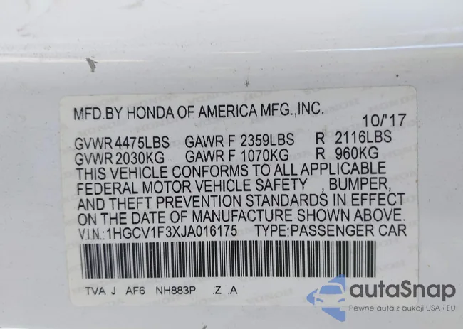 1HGCV1F3XJA016175: 43726751