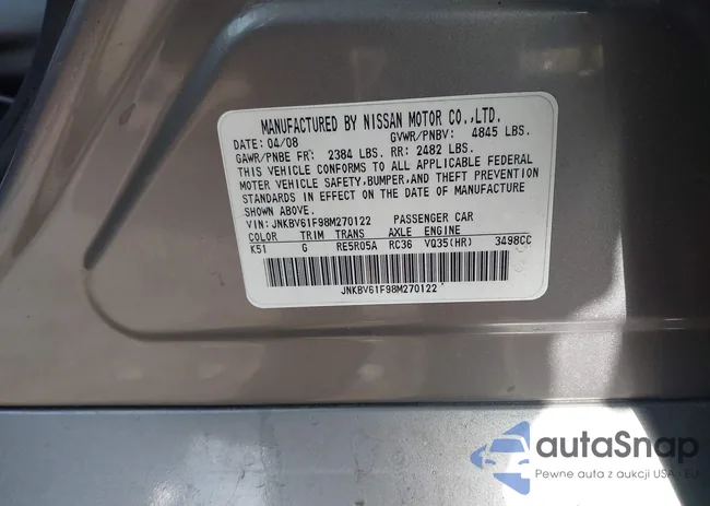 JNKBV61F98M270122: 43726840